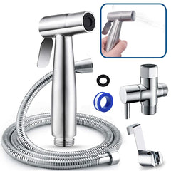 Premium Stainless Steel Bidet Sprayer for UK Bathrooms - Handheld Shower Kit with Wall Mount - Easy DIY Installation & Water-Saving