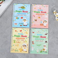 Arabic Magic Practice Books for Kids 3+ (Set of 4) - Reusable Wipe-Clean Workbooks to Master Letters, Numbers & Drawing - Fun & Engaging Learning