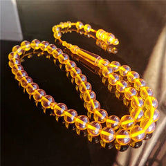 33 Bead Islamic Tasbih - Premium Amber Resin Misbaha | Dhikr & Dua Prayer Beads | Eid Gift