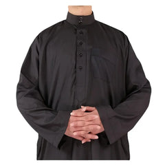 Men's Premium White Thobe - Saudi Style Islamic Jubba | Breathable Polyester | Prayer & Daily Wear (Sizes 52-62)