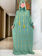 New Cotton Ramadan Muslim Two-Hat Abaya Dubai Turkey Islam Prayer Clothes Gold Dust Dress Islam Women Dress Kaftan