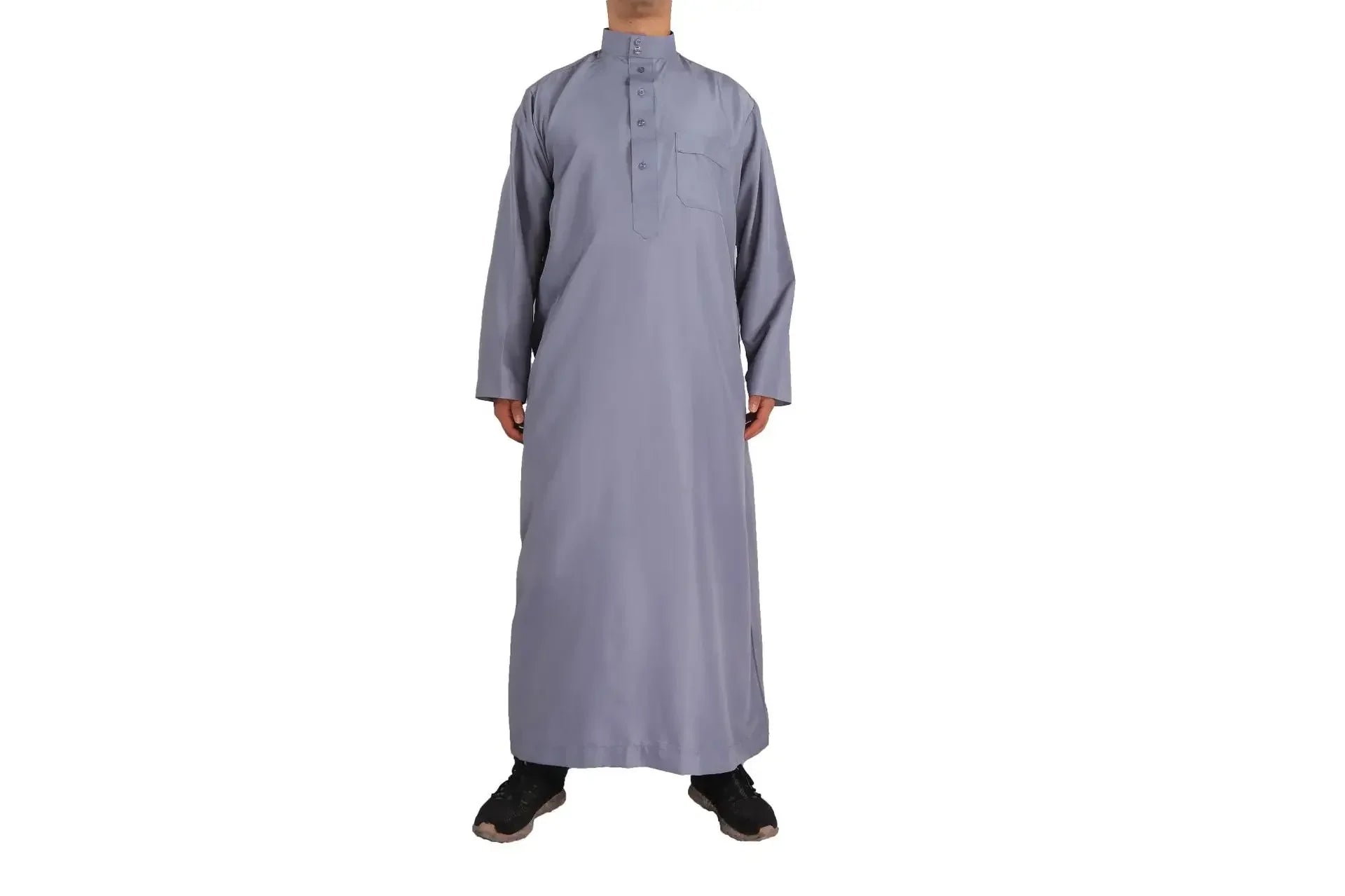 Men's Premium White Thobe - Saudi Style Islamic Jubba | Breathable Polyester | Prayer & Daily Wear (Sizes 52-62)