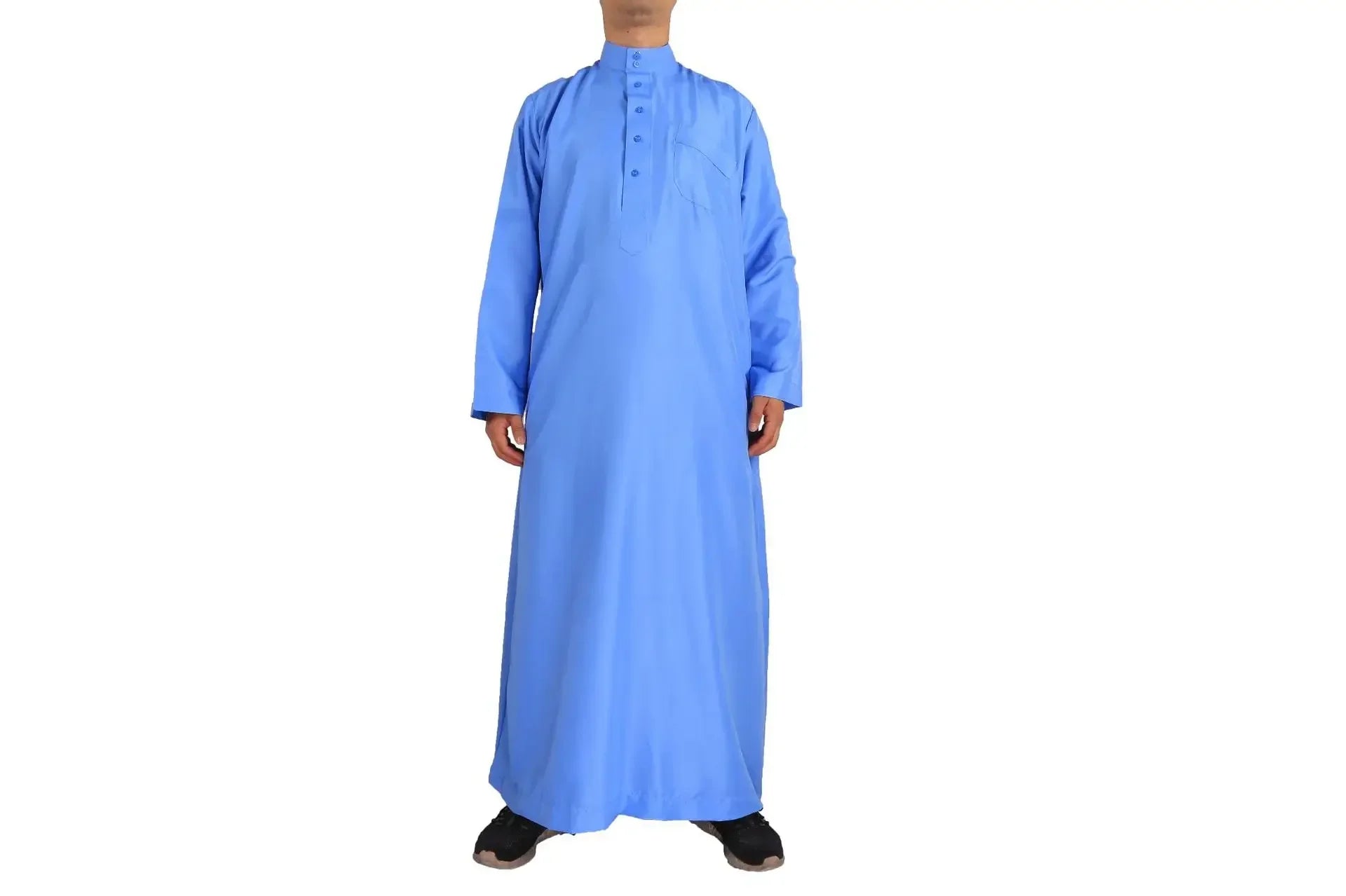 Men's Premium White Thobe - Saudi Style Islamic Jubba | Breathable Polyester | Prayer & Daily Wear (Sizes 52-62)