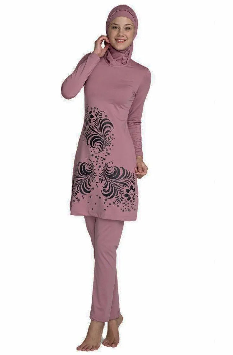 Modest Burkini Swimsuit Set for Women - Full Coverage Islamic Swimwear with Hijab | Plus Size (UP to 3XL) | Quick-Dry & UV Protection