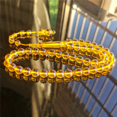 33 Bead Islamic Tasbih - Premium Amber Resin Misbaha | Dhikr & Dua Prayer Beads | Eid Gift