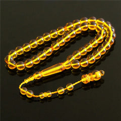 33 Bead Islamic Tasbih - Premium Amber Resin Misbaha | Dhikr & Dua Prayer Beads | Eid Gift