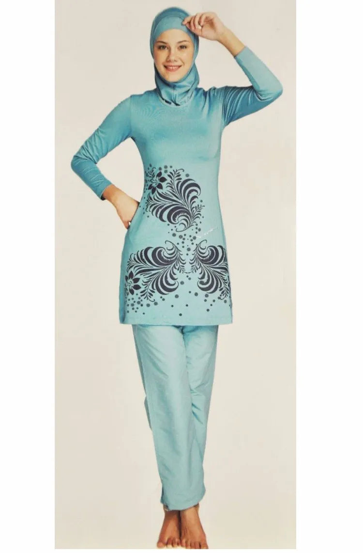 Modest Burkini Swimsuit Set for Women - Full Coverage Islamic Swimwear with Hijab | Plus Size (UP to 3XL) | Quick-Dry & UV Protection